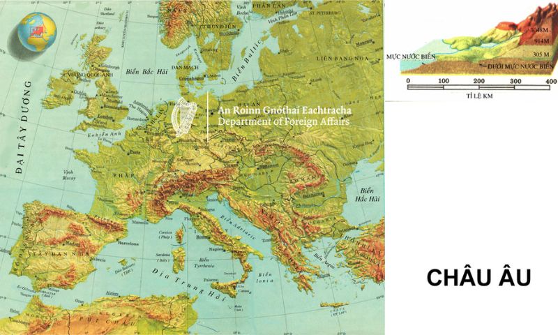 Dù có diện tích tương đối khiêm tốn xong địa hình châu Âu có sự phân hóa lớn